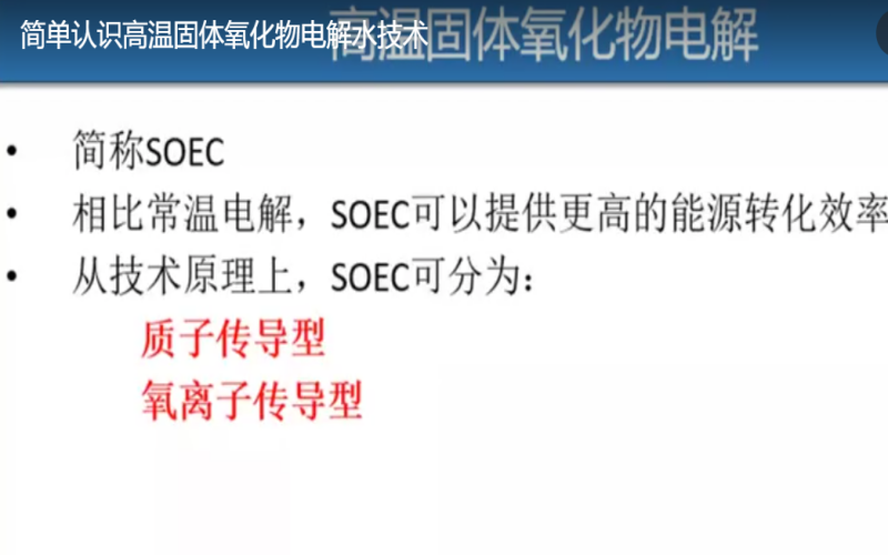 简单认识高温固体氧化物电解水技术古